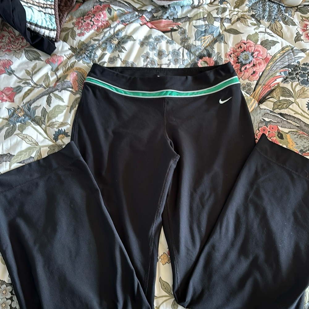 Nike dryfit flare leggings.  Mid-rise